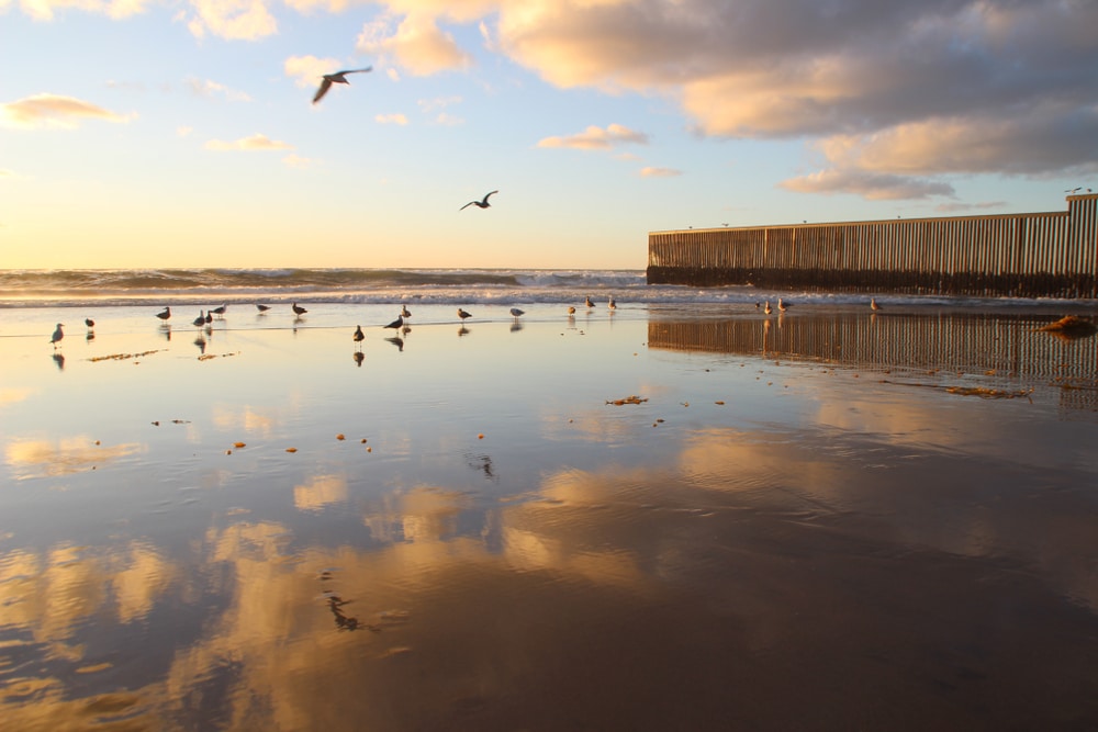 International borders Mexico-USA on Pacific Coast