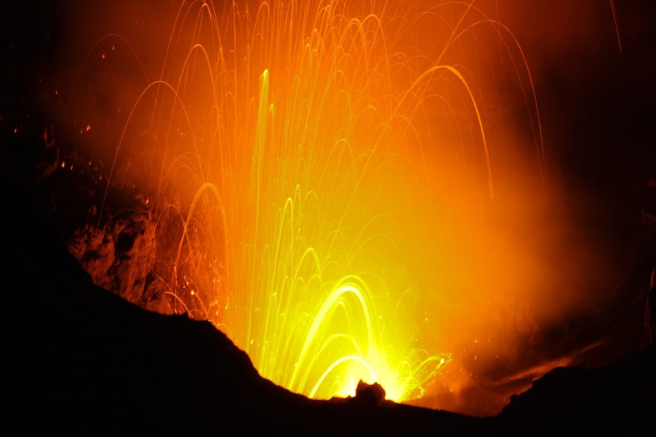 Mount Yasur volcano erupts