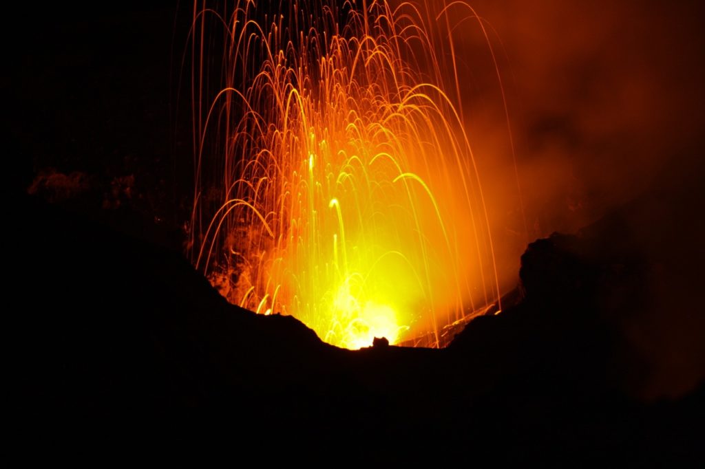 Mount Yasur volcano erupts