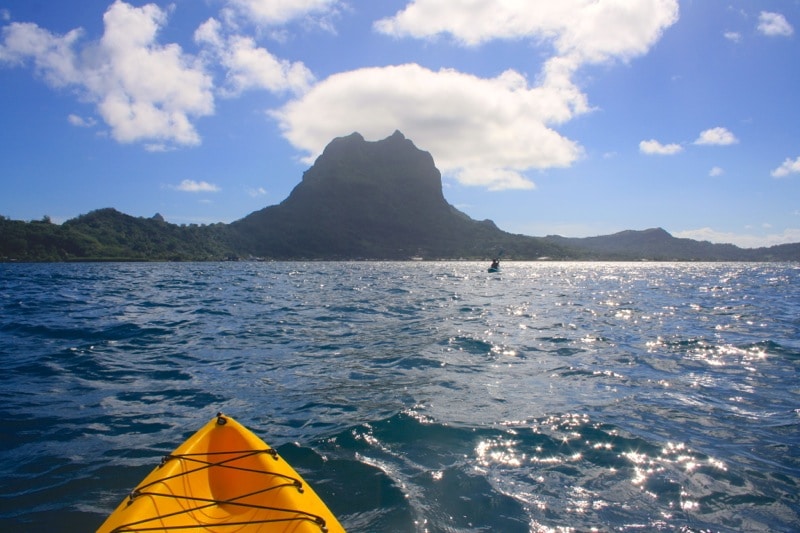 kayaking around the island
