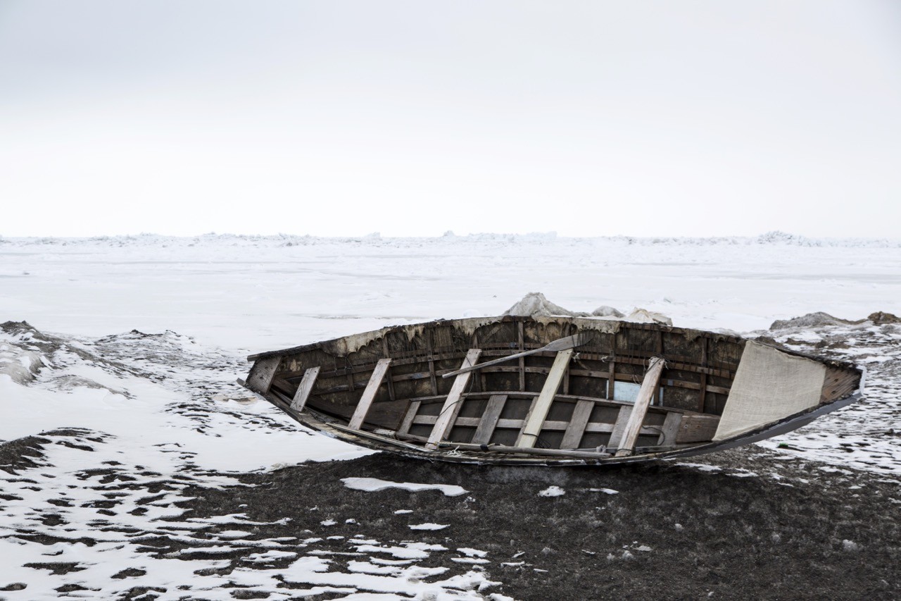 An abandoned whaling boat in Barrow