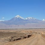 atacama desert with mountain in background