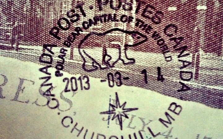 Sello de pasaporte de Churchill en Canadá
