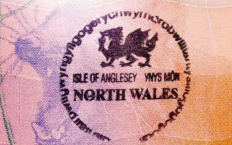 Sello de pasaporte del pueblo galés