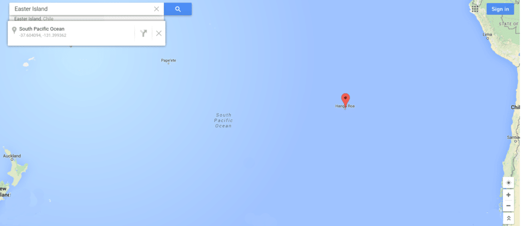 A Google map of Easter Island