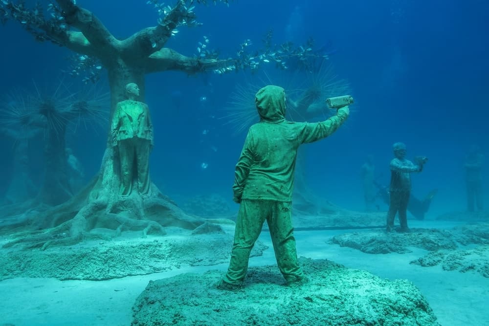 The museo subacuático de arte is one of our surreal man made dive sites