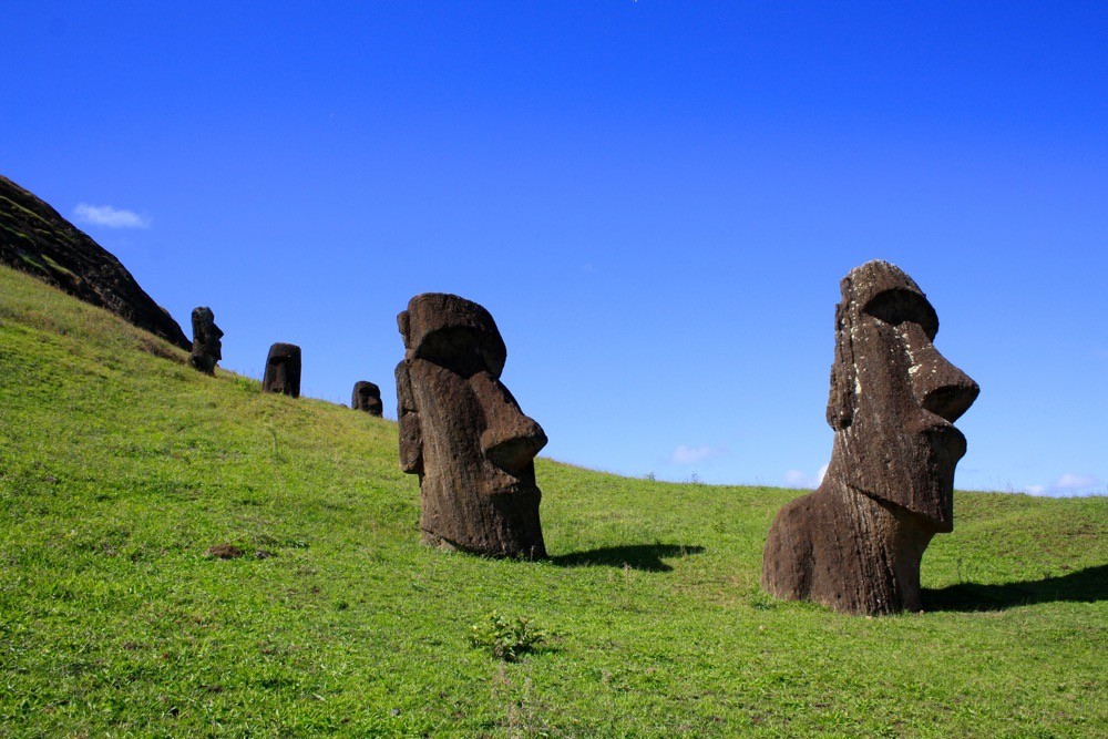 The famous moai of Easter Island