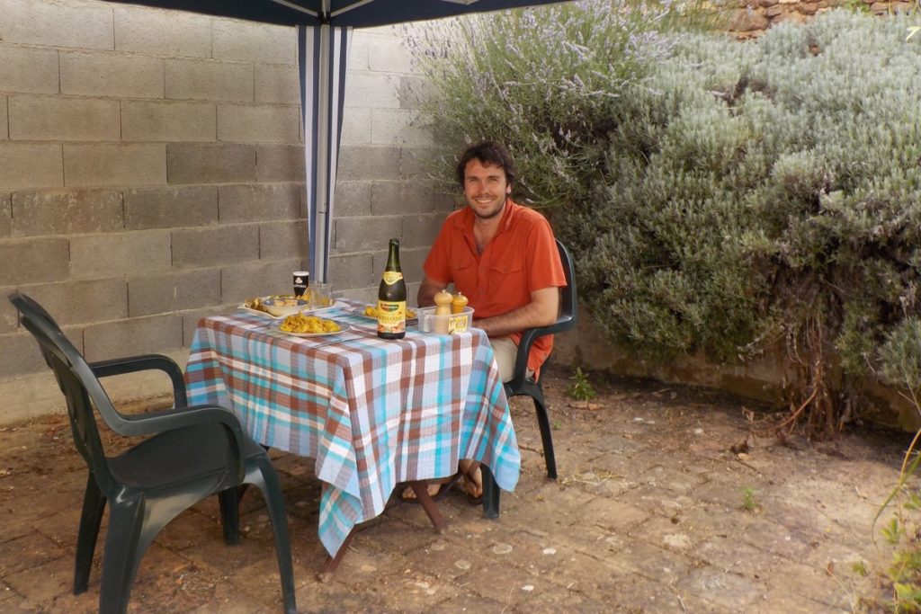 Al fresco dining in our French village