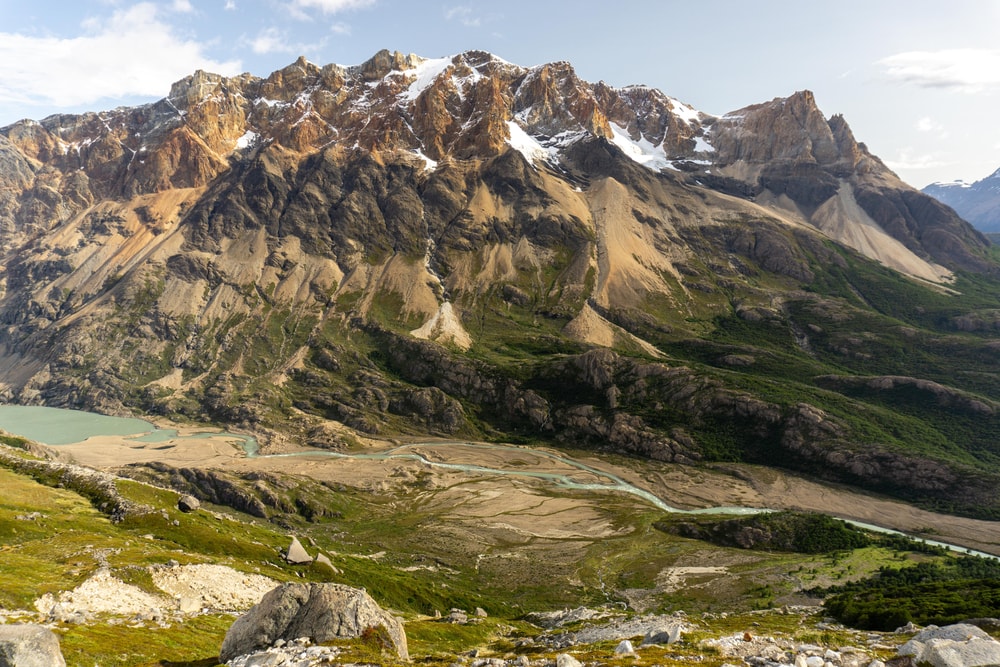 Green sloped mountains from Piedra del Fraile