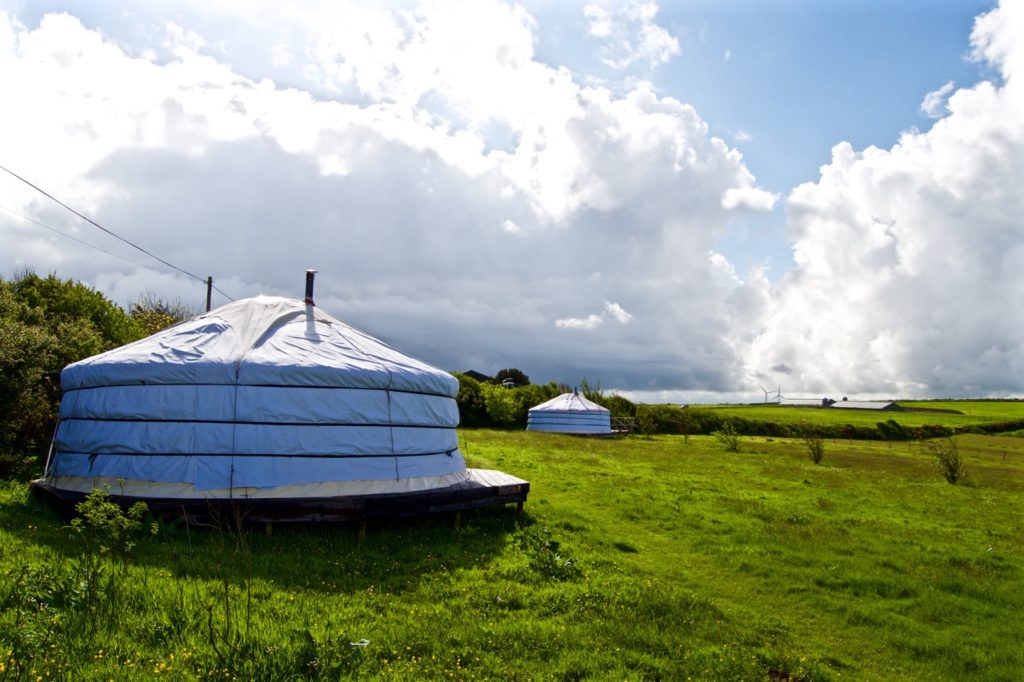 glamping in Devon yurt