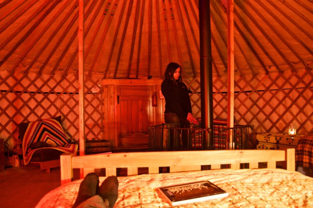 glamping in Devon yurt