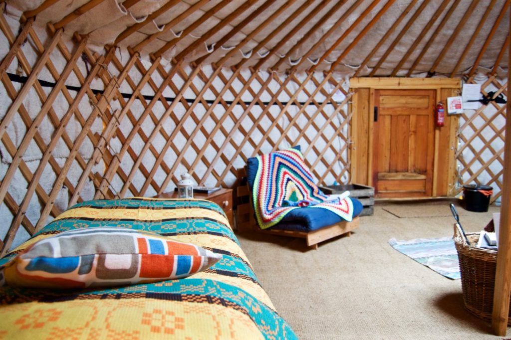 glamping in Devon yurt