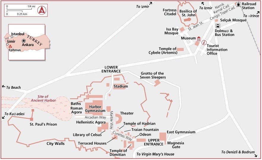 A map of Ephesus – one of our tips for visiting Ephesus