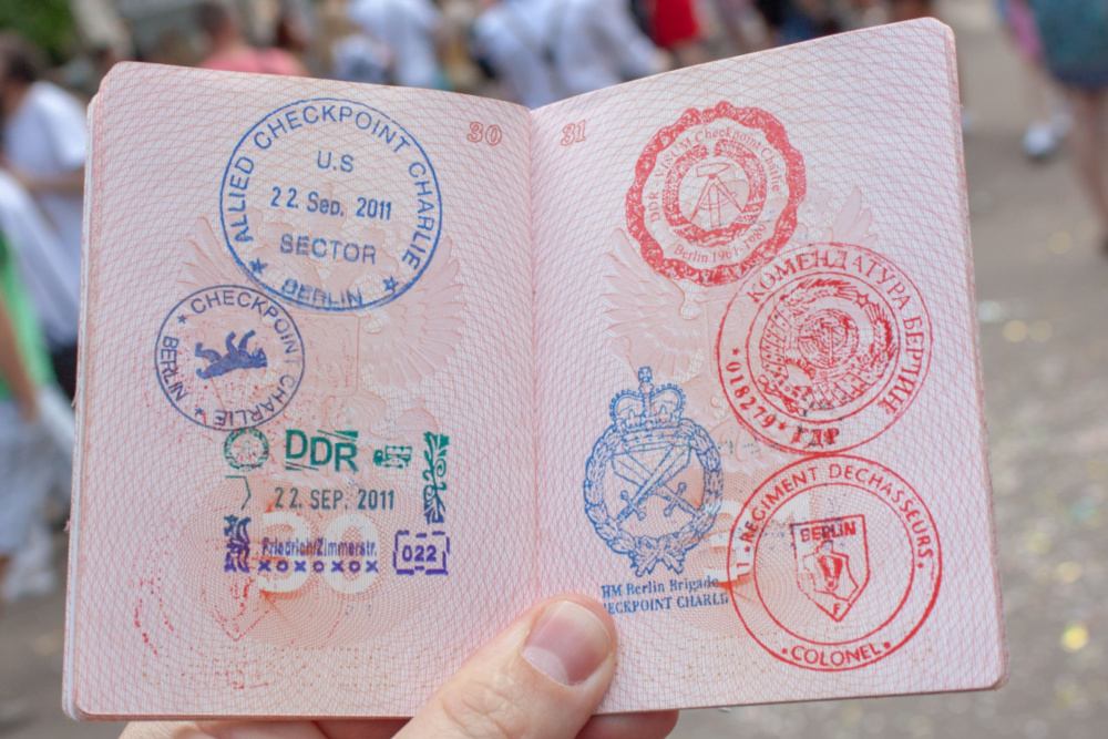 The Checkpoint Charlie passport stamps
