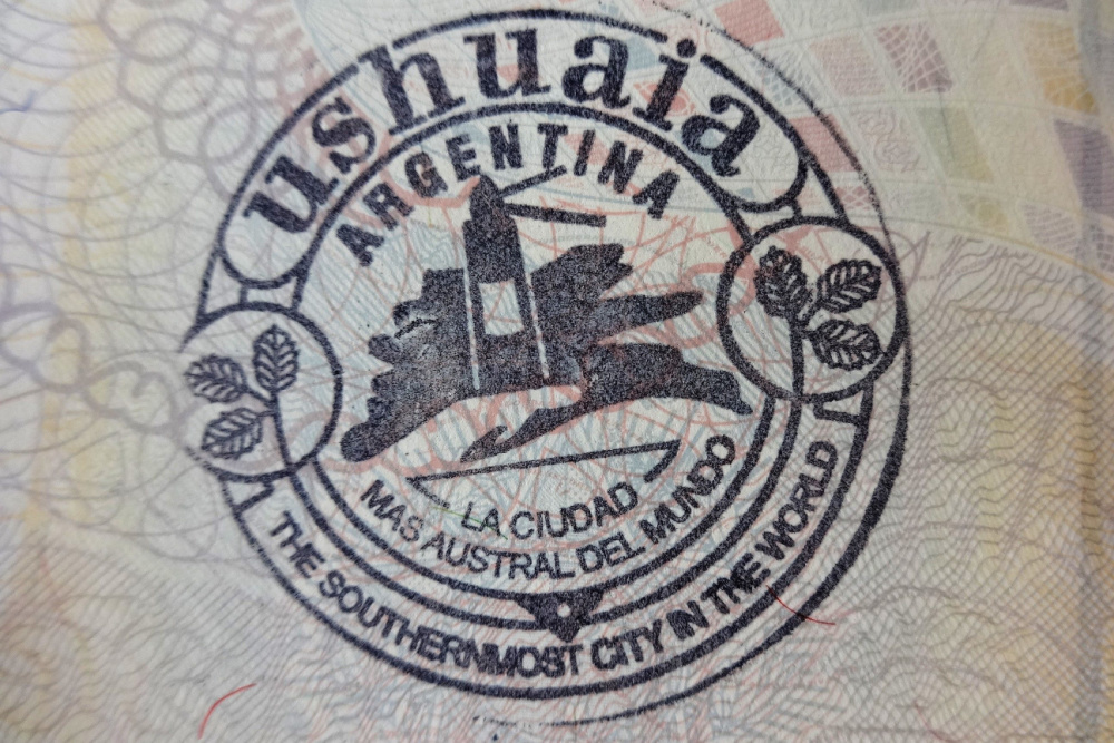 The Ushuaia passport stamp