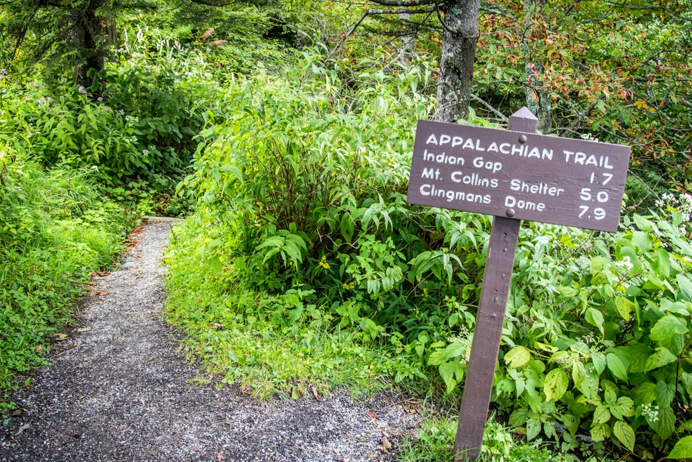 An Appalachian Trail sign
