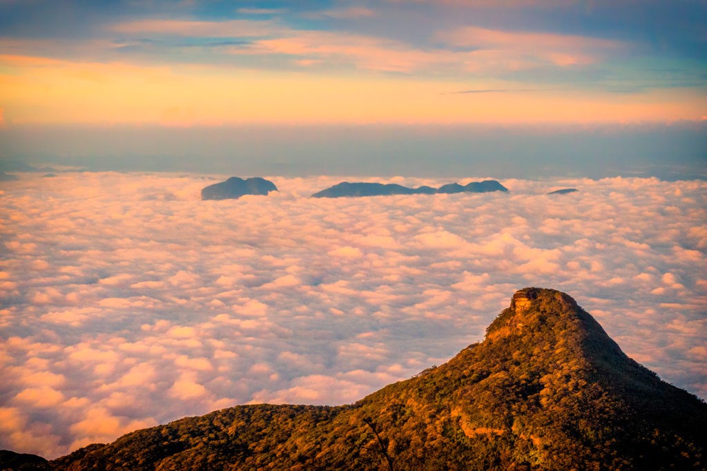 Clouds of carpet after climbing Adam's Peak