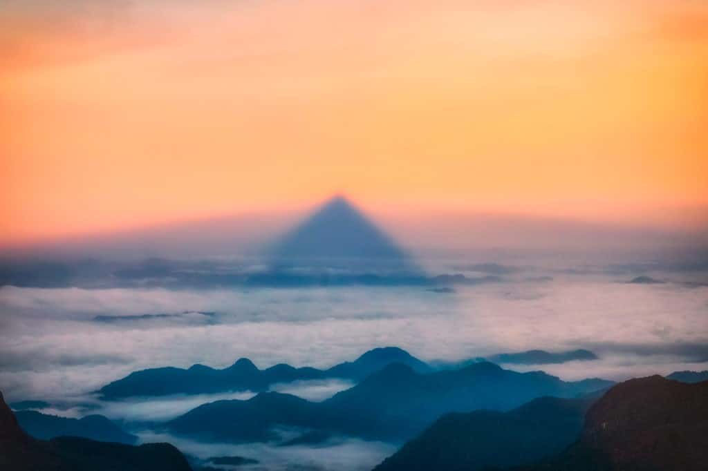 Shadow seen after climbing Adam's Peak