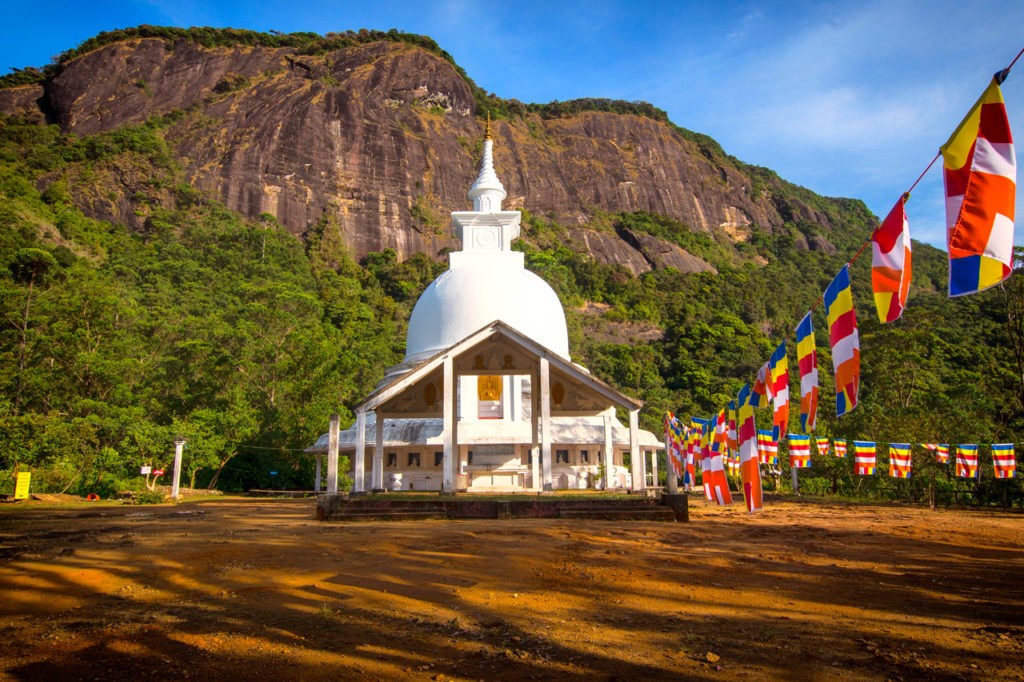 Pagoda seen while climbing Adam's Peak