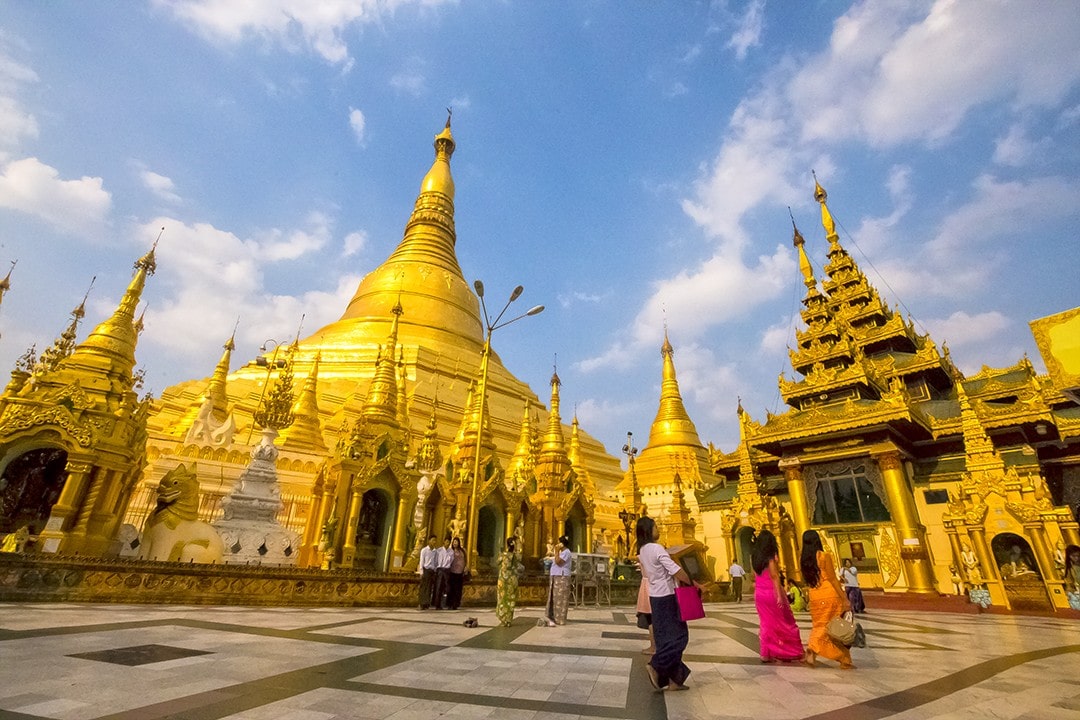 The golden Shwedagon Paya in Myanmar