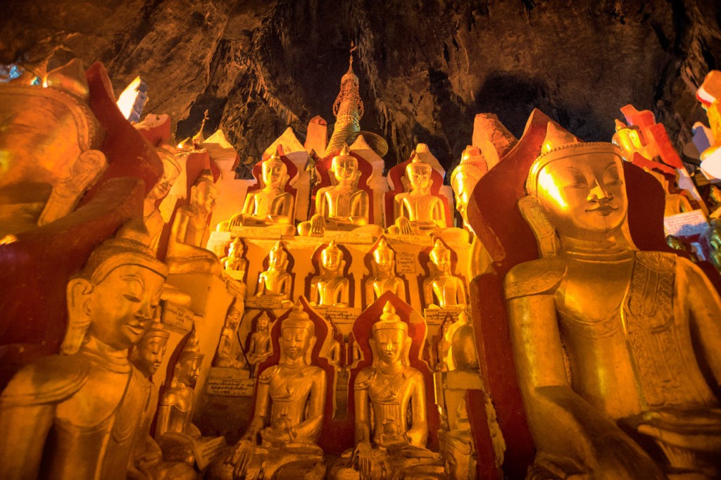 Inside the Pindaya Caves