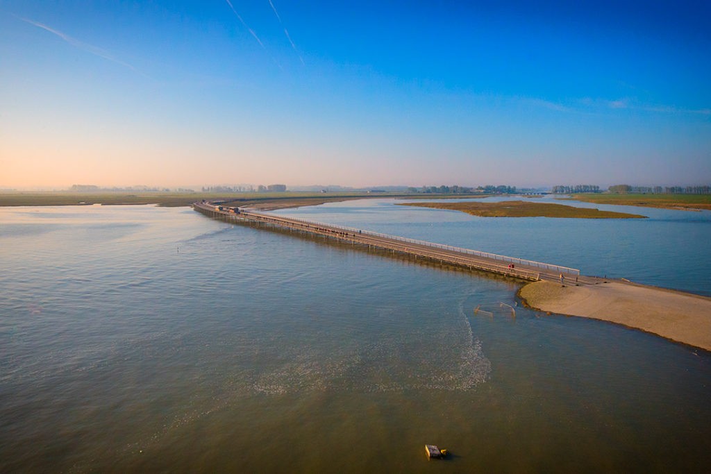 Mont Saint-Michel bridge seen from the island