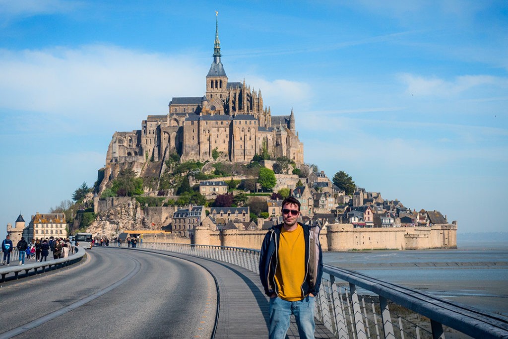 Peter on the Mont Saint-Michel causeway