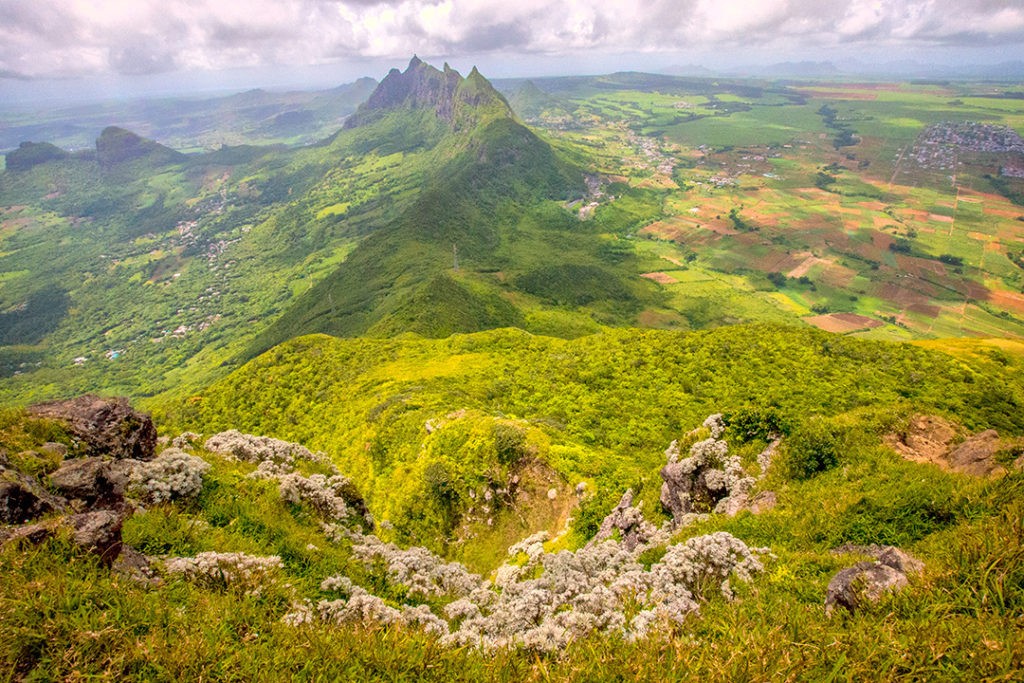 enjoying the view while hiking le pouce 