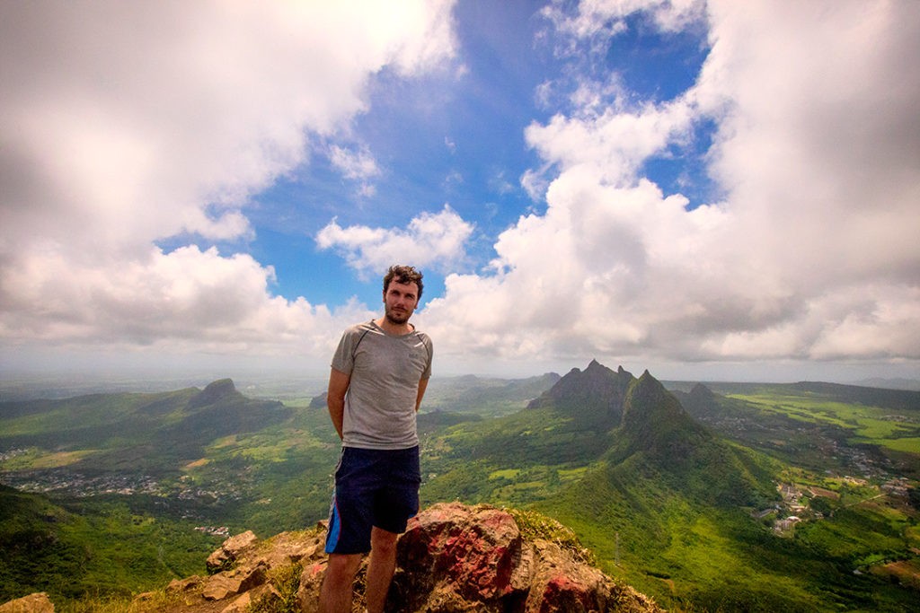 enjoying the view while hiking le pouce 