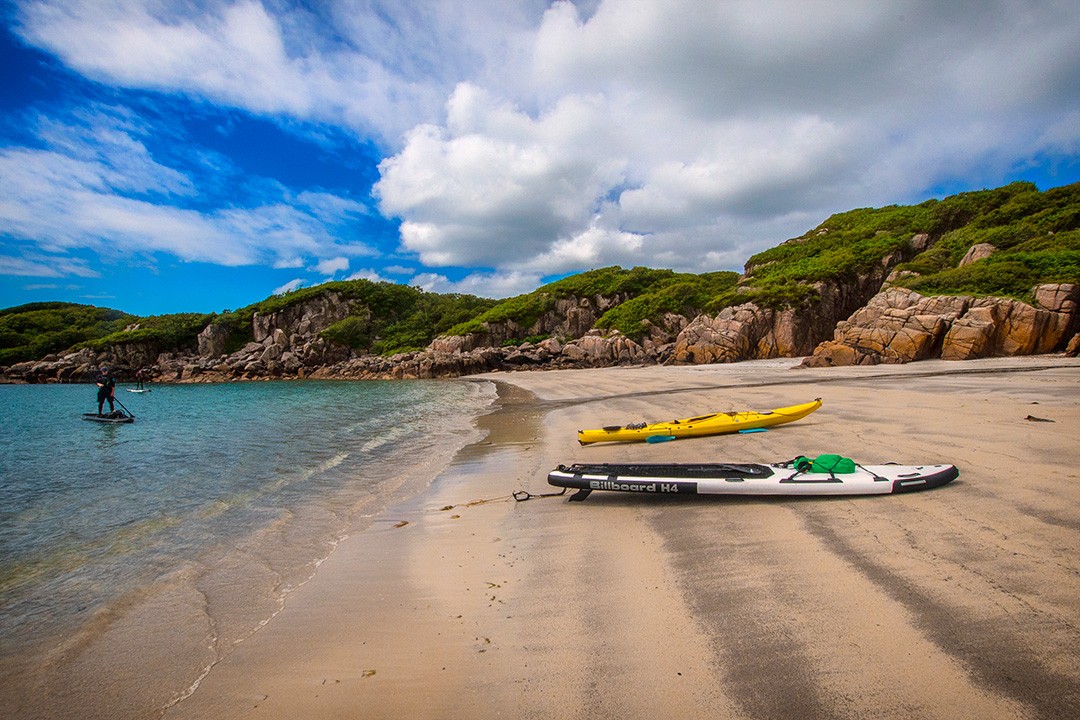 Learning to paddleboard Scotland lead image of beach