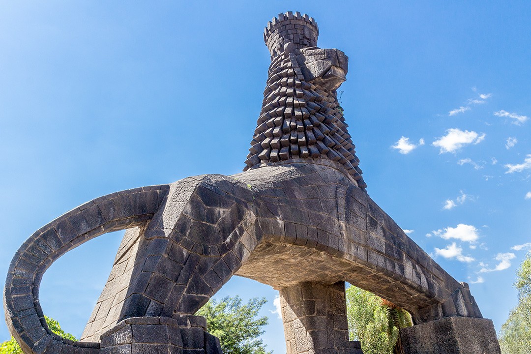 The Lion of Judah Statue on an Addis Ababa walking out