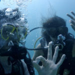 We get comfortable in the water while diving in Djibouti