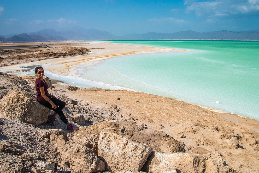 First glimpse of Lac Assal in Djibouti