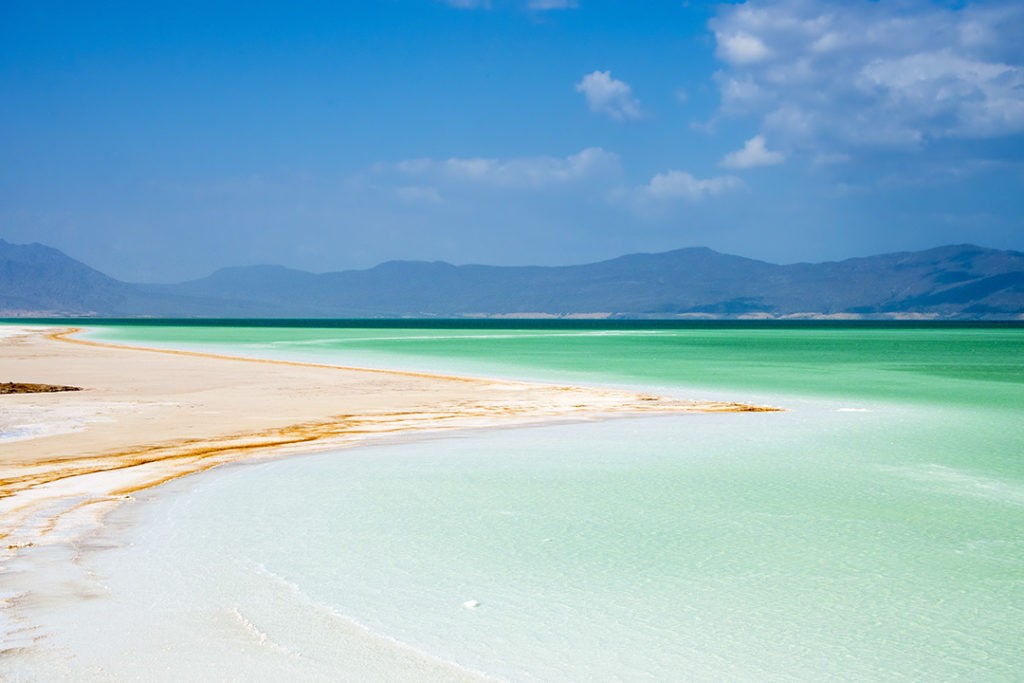 Lac Assal in Djibouti could be mistaken for a Maldivian beach