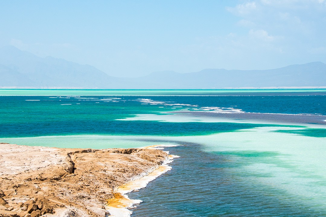Lac Assal in Djibouti from a viewpoint