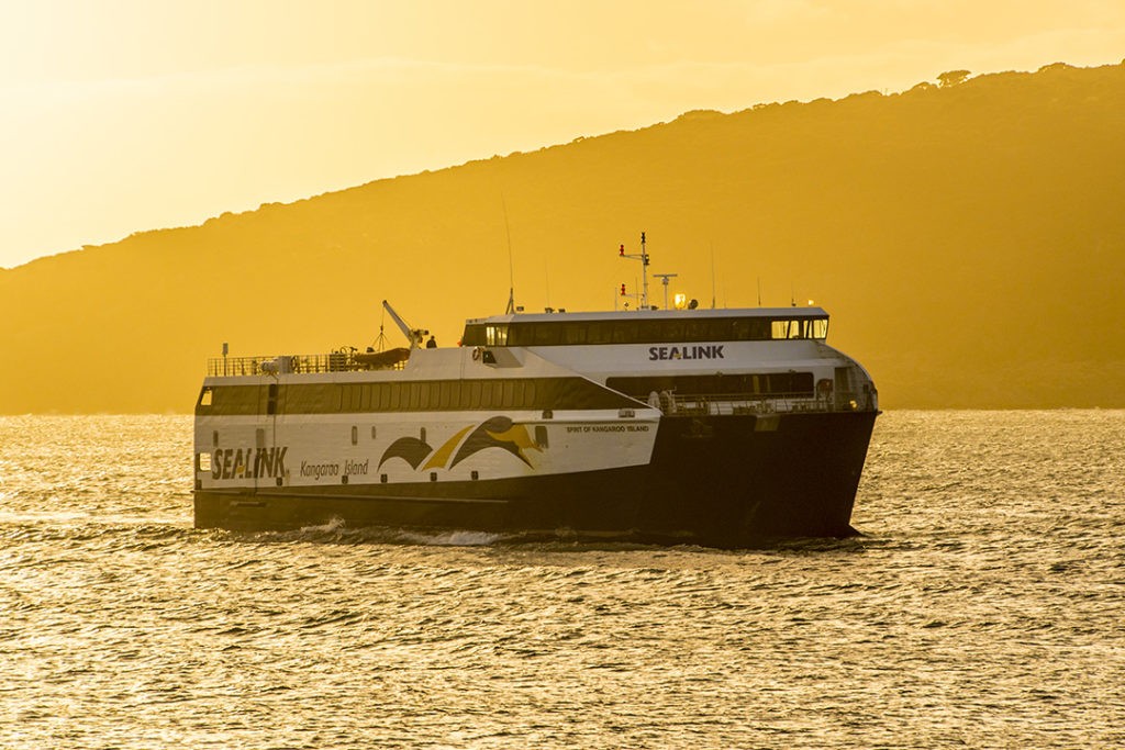 Things to do on Kangaroo Island sealink ferry at sunset