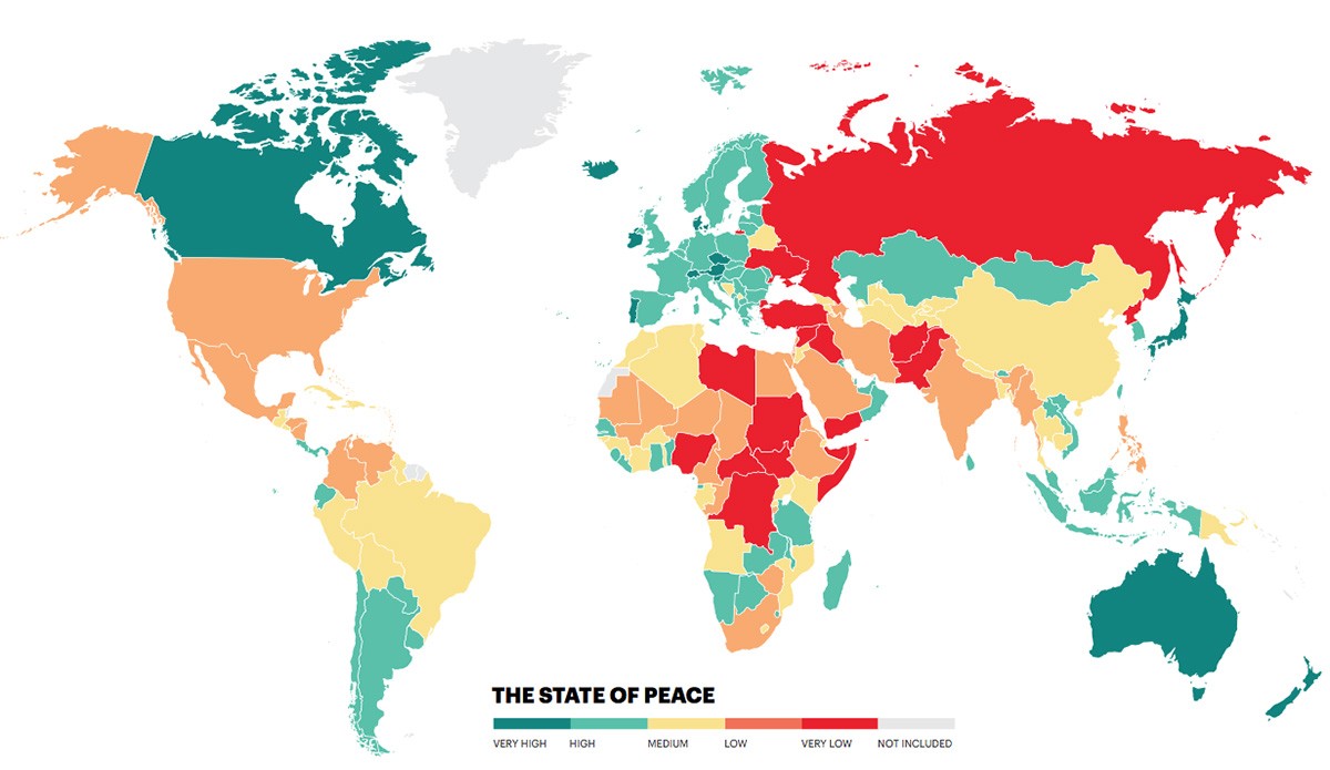 The Map Showing The Most Dangerous Countries In The W - vrogue.co