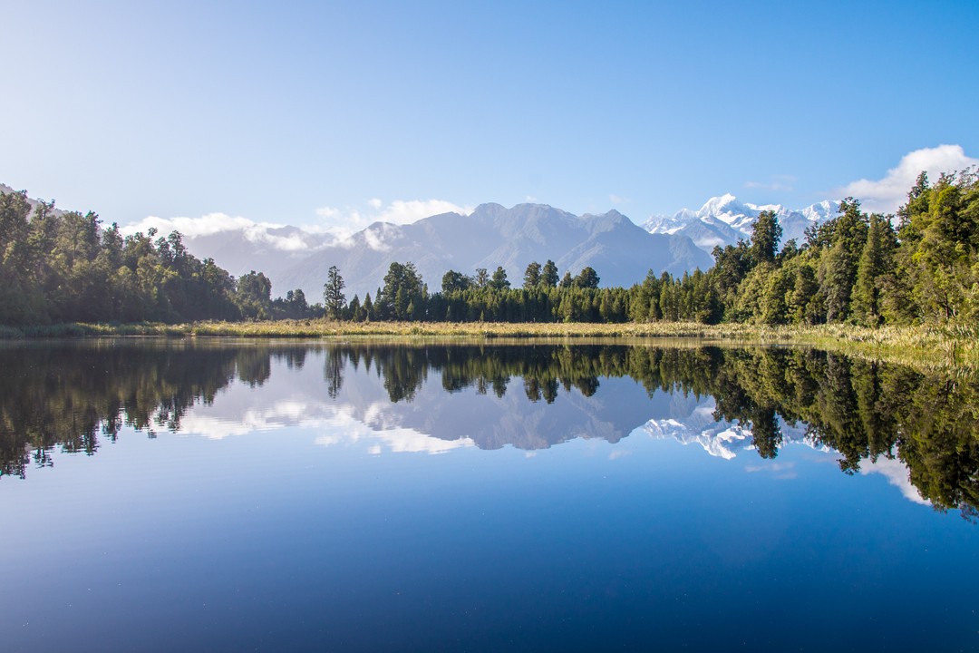 South Island short walks new zealand Lake Matheson