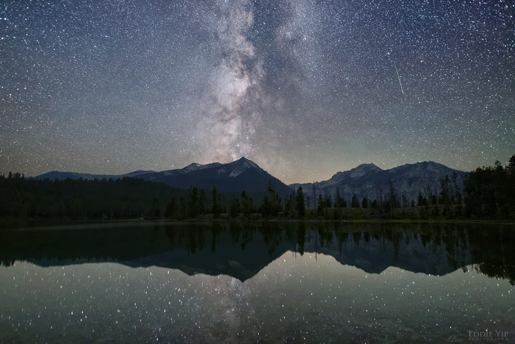 dark sky reserves: Stanley Lake in the Central Idaho Dark Sky Reserve