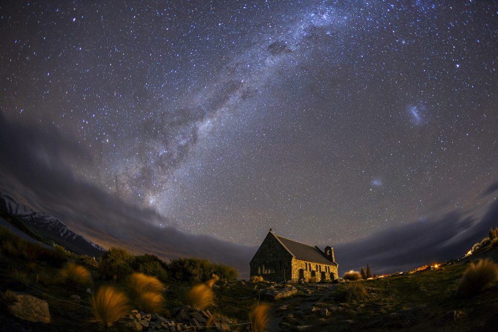 dark sky reserves Church of the Good Shepherd in the Aoraki Mackenzie Dark Sky Reserve