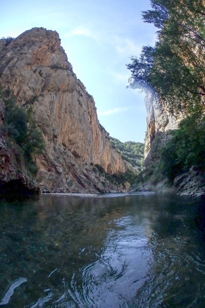 Out on to the river from Hell's Canyon in Catalonia