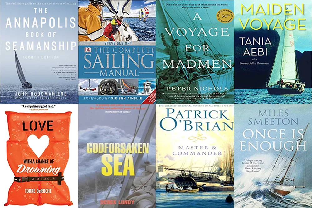 another montage of eight sailing books