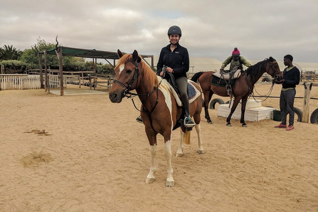 Ready to ride while horse riding in Swakopmund