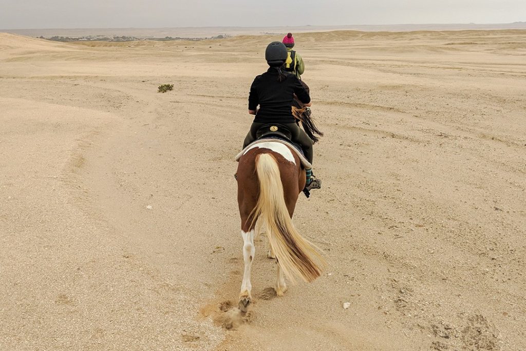 Horse riding in Swakopmund is like riding on the moon