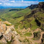 The twisting Sani Pass in Lesotho