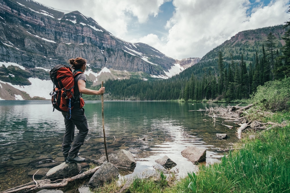 woman hiking