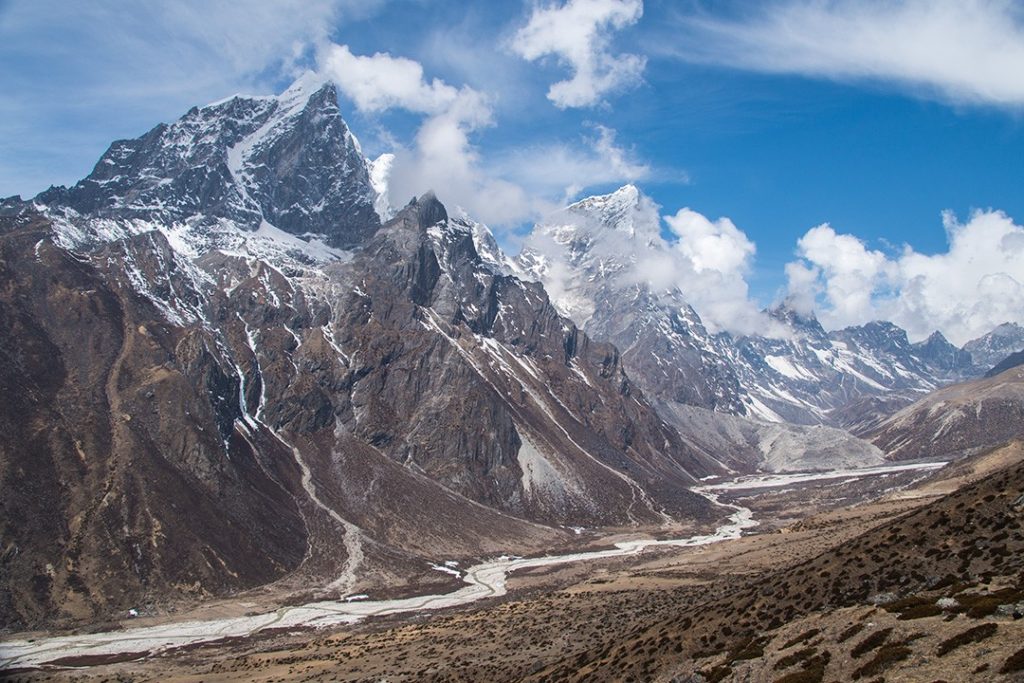 The Imja Khola valley seen above Dingboche