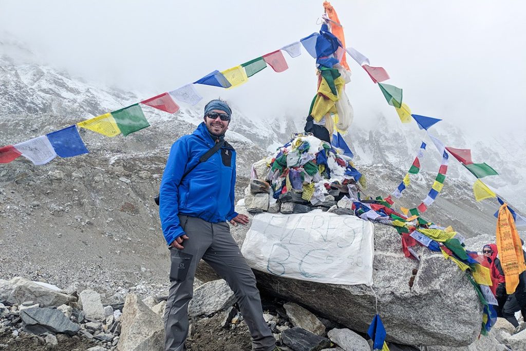 Everest base camp trek Peter at base camp