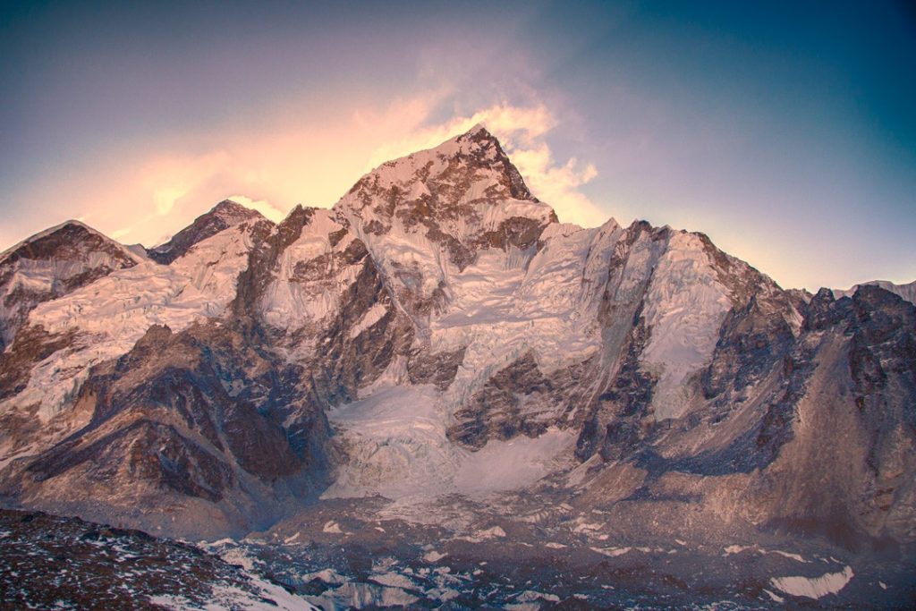 Sunrise over the Everest Massif during the Everest base camp trek