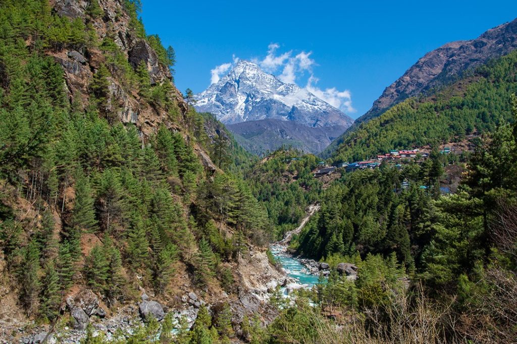 Mount Khumbila seen on the  Everest base camp trek